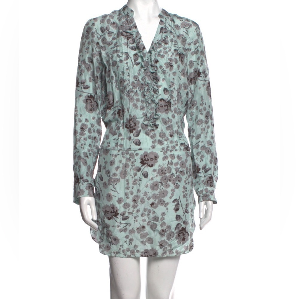 NWOT Rebecca Taylor Silk Floral Ruffle Tie Dress